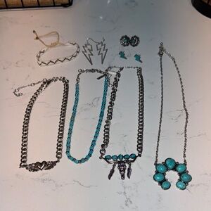 Turquoise and Silver Jewelry Set